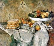 Paul Cezanne Plate with fruits and sponger fingers oil painting on canvas